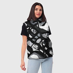 Женский жилет Чёрно-серая абстракция, цвет: 3D-светло-серый — фото 2