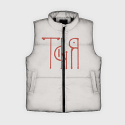 Женский жилет Таня - красная надпись вязью