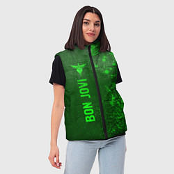 Женский жилет Bon Jovi - green gradient по-вертикали, цвет: 3D-черный — фото 2