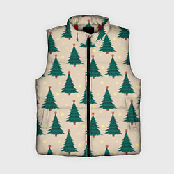Женский жилет Новогодняя ель, цвет: 3D-красный