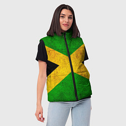 Женский жилет Jamaica flag, цвет: 3D-светло-серый — фото 2