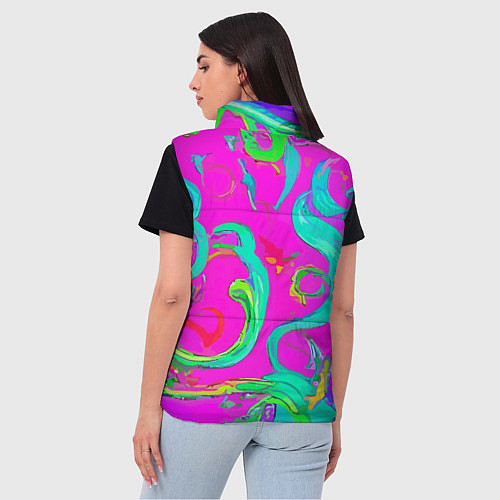 Женский жилет Abstract floral pattern - aloha / 3D-Светло-серый – фото 4