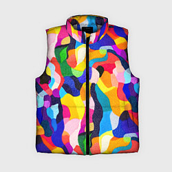 Женский жилет Лоскутная абстракция, цвет: 3D-светло-серый