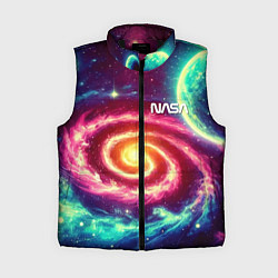 Женский жилет Spiral galaxy - neon glow, цвет: 3D-черный