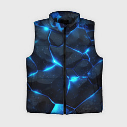 Женский жилет Неоновый синий свет из плит, цвет: 3D-черный