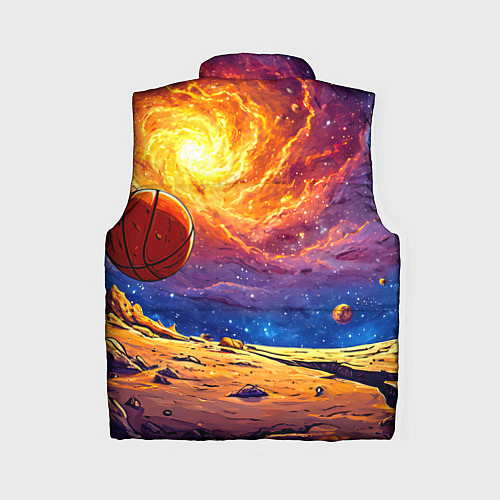Женский жилет Баскетбольный мяч и космос / 3D-Красный – фото 2