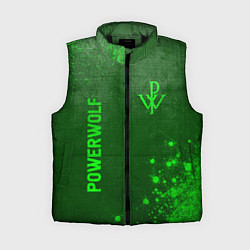 Женский жилет Powerwolf - green gradient вертикально, цвет: 3D-черный