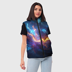 Женский жилет Космическая молния текстура, цвет: 3D-светло-серый — фото 2