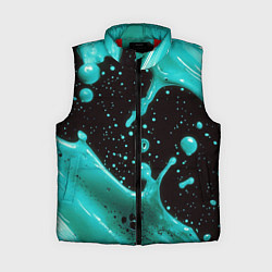 Женский жилет Голубая краска и капли, цвет: 3D-красный
