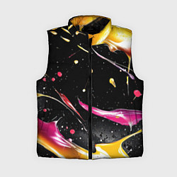 Женский жилет Мазки краски на черном, цвет: 3D-черный