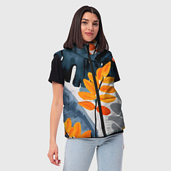 Женский жилет Контрастные листья, цвет: 3D-черный — фото 2