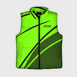 Женский жилет Sport ярко-зелёный с чёрным точечный