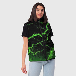 Женский жилет Зеленая молния разлома, цвет: 3D-красный — фото 2