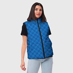 Женский жилет Сине-голубой текстурированный, цвет: 3D-черный — фото 2