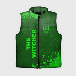 Женский жилет The Witcher - green gradient вертикально, цвет: 3D-черный