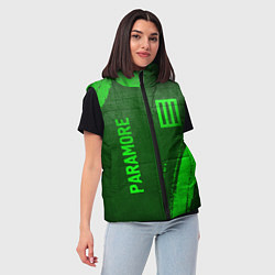 Женский жилет Paramore - green gradient вертикально, цвет: 3D-черный — фото 2