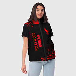 Женский жилет Hollywood Undead - red gradient вертикально, цвет: 3D-черный — фото 2