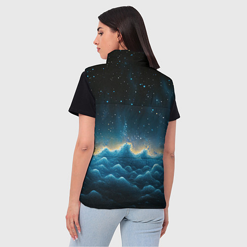 Женский жилет Облака и черное небо текстура / 3D-Светло-серый – фото 4