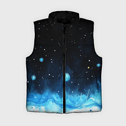 Женский жилет Синяя светящееся краска, цвет: 3D-черный