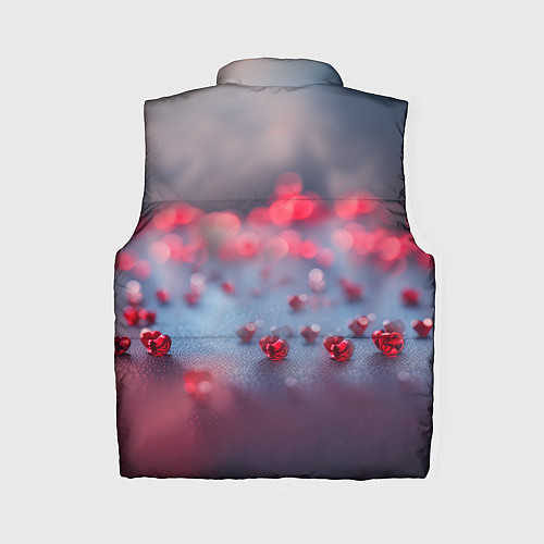 Женский жилет Хрустальное красное сердце на сером фоне с боке / 3D-Красный – фото 2