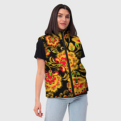 Женский жилет Хохлома - роспись, цвет: 3D-черный — фото 2