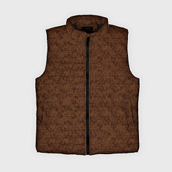 Женский жилет Коричневый текстурный, цвет: 3D-черный