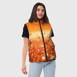 Женский жилет Оранжевые блестящие частицы текстура, цвет: 3D-светло-серый — фото 2