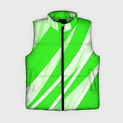 Женский жилет Яблочный зелёный абстракция с полосами, цвет: 3D-светло-серый