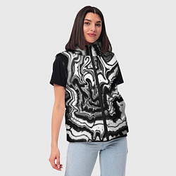 Женский жилет Закрученные волны - чб абстракция, цвет: 3D-красный — фото 2