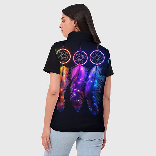 Женский жилет Ловцы снов - свечение перьев / 3D-Светло-серый – фото 4