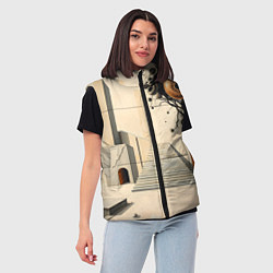 Женский жилет Архитектурный сюр, цвет: 3D-черный — фото 2
