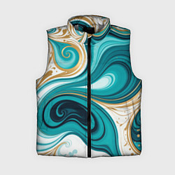 Женский жилет Бирюза и золото, цвет: 3D-светло-серый