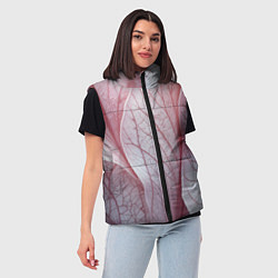 Женский жилет Розовые листья, цвет: 3D-светло-серый — фото 2
