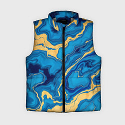 Женский жилет Синий мрамор с золотом, цвет: 3D-светло-серый