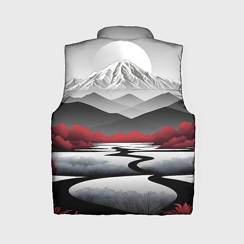 Женский жилет Белые горы и красные деревья / 3D-Красный – фото 2