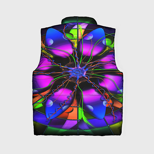 Женский жилет Неоновая психоделика лепестки / 3D-Красный – фото 2
