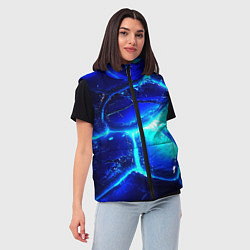 Женский жилет Синие плиты лед, цвет: 3D-светло-серый — фото 2