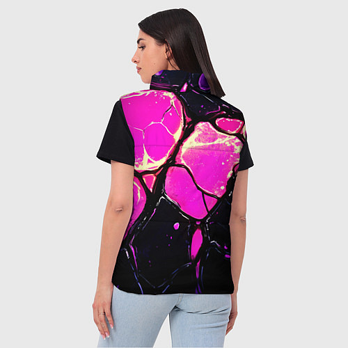 Женский жилет Розовые пятна в текстуре / 3D-Светло-серый – фото 4