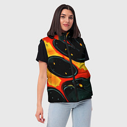 Женский жилет Оранжевые разломы текстура, цвет: 3D-светло-серый — фото 2