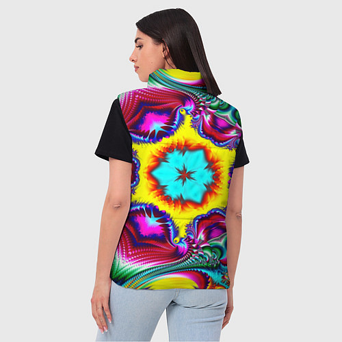 Женский жилет Абстракция узор фракталы / 3D-Светло-серый – фото 4