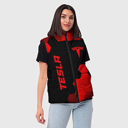 Женский жилет Tesla - red gradient вертикально, цвет: 3D-черный — фото 2