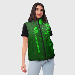 Женский жилет Danganronpa - green gradient по-вертикали, цвет: 3D-черный — фото 2