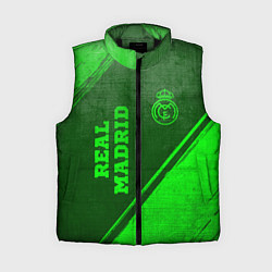 Женский жилет Real Madrid - green gradient вертикально, цвет: 3D-черный