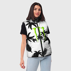 Женский жилет Monster energy пальмы, цвет: 3D-черный — фото 2