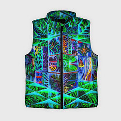 Женский жилет Психоделика узор кислотный, цвет: 3D-черный