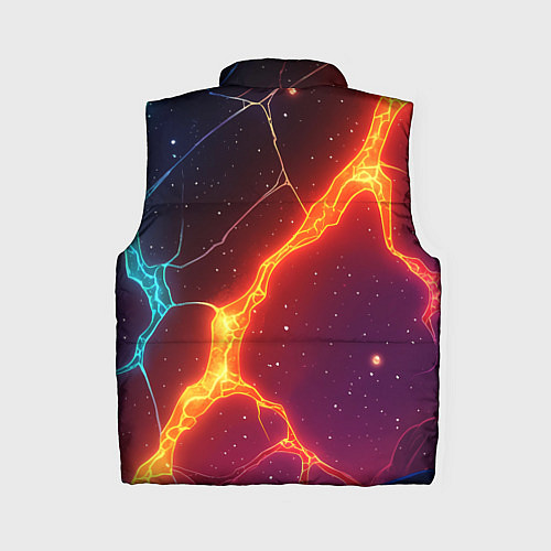 Женский жилет Сине-оранжевые молнии текстура / 3D-Красный – фото 2