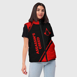Женский жилет Assassins Creed - red gradient вертикально, цвет: 3D-черный — фото 2