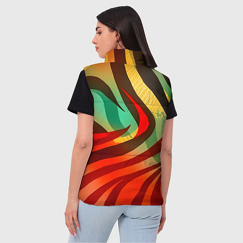 Женский жилет Жаркая полосатая абстракция / 3D-Светло-серый – фото 4