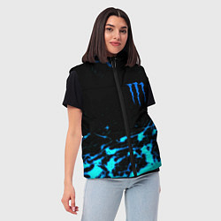 Женский жилет Monster energy голубые краски, цвет: 3D-красный — фото 2