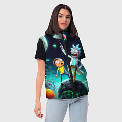 Женский жилет Рик и Морти на планете сказочных грибов, цвет: 3D-красный — фото 2